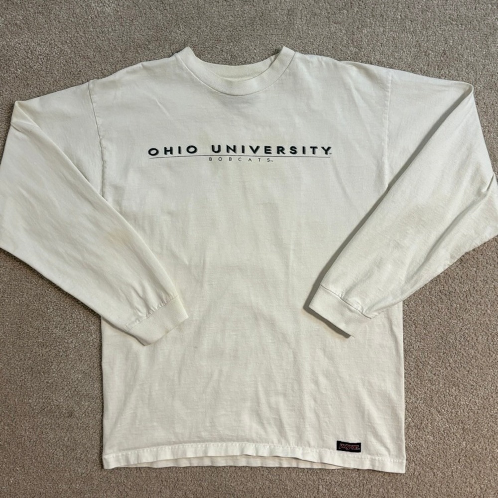 Vintage Jansport Ohio University Bobcats Long Sleeve‎ Men T-Shirt College M